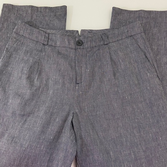 Sigrid Olsen Pants - Sigrid Olsen Women's Linen Blend Navy Pants Pleated Front Career Casual Size 8